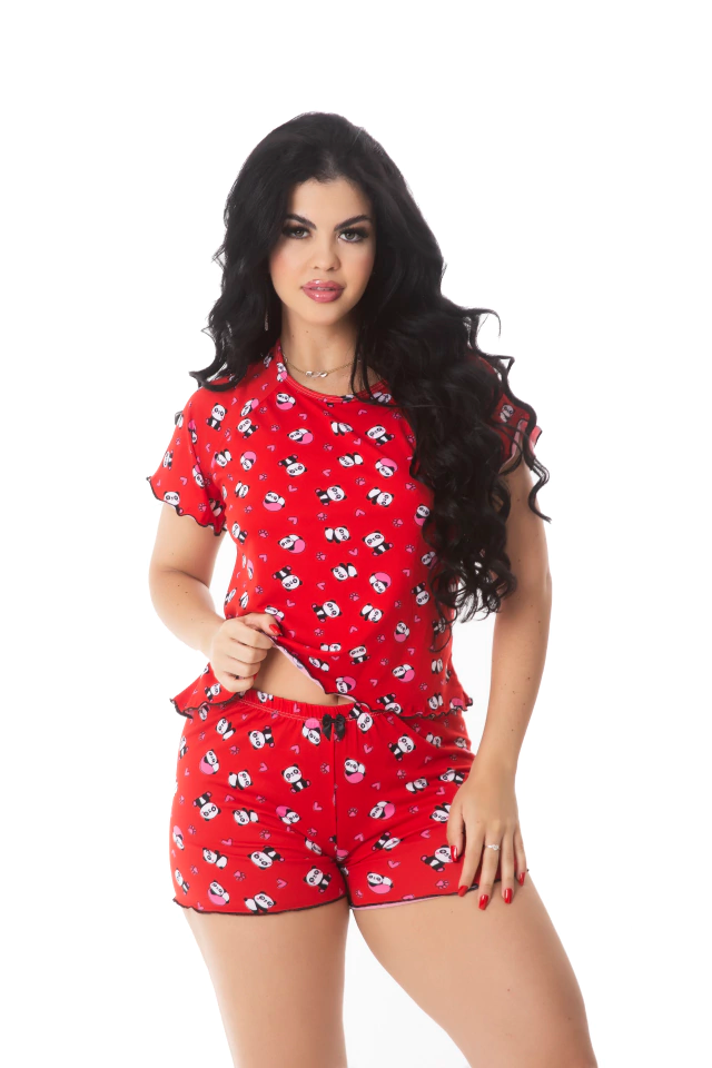 Baby doll 1/2 manga suede estampado