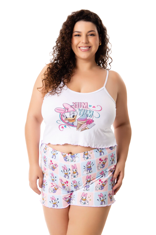 Baby doll Plus Size de suede animado