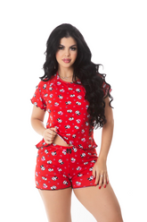Baby doll 1/2 manga suede estampado