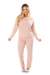 Pijama feminino flanelado sem bolso